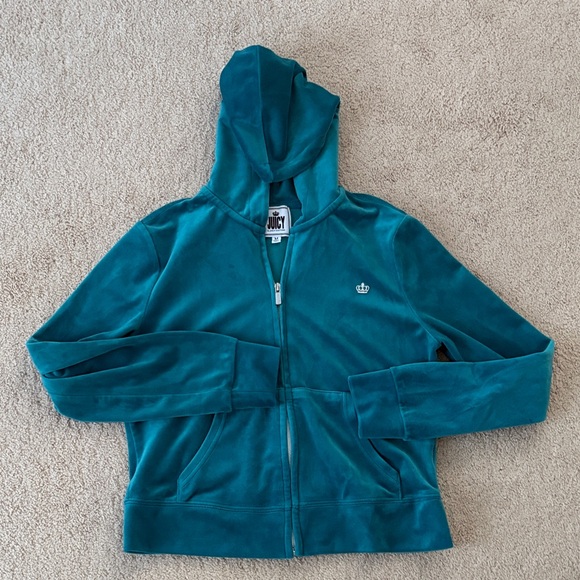 Juicy Couture Turquoise Zip-Up Hoodie - Picture 1 of 5